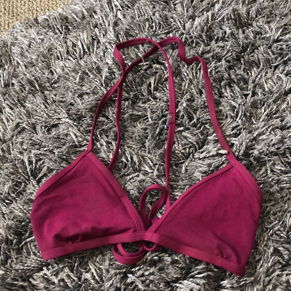 Jolyn Triangle Top in wine color